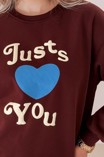 Női oversize nyomtatott pulóver FEELME burgundi Dstreet BY1474