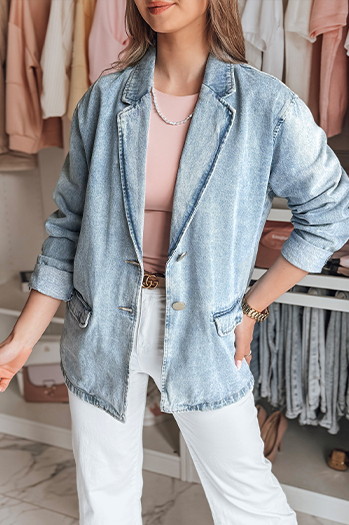 Női oversize farmer dzseki RUNAWAY kék Dstreet TY4906