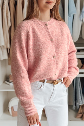 Női egyméretű oversize pulóver SOFTELLS rózsaszín Dstreet MY2471