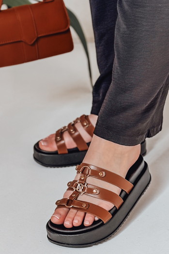 Női platform flip-flopok PLATOFI camel Dstreet ZY0880