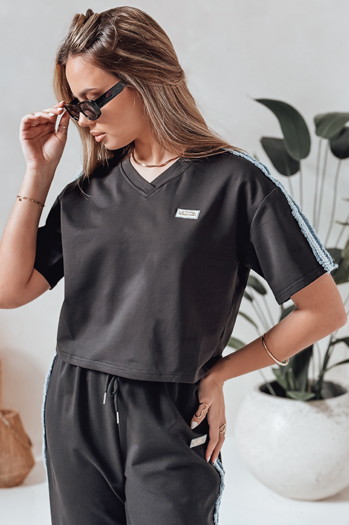 Női oversize melegítő szett SPORT LIKE fekete Dstreet AY1146 AY1146