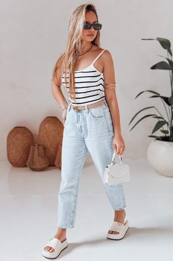 Csíkos egy méretű body STRIP BACK fehér Dstreet RY2901 RY2901