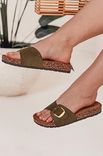 Női parafa flip-flop KORKISTI zöld Dstreet ZY0913 ZY0913