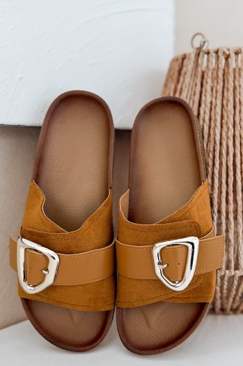NOLVINA női camel flip-flopok Dstreet ZY0976