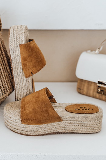 Női SUMMERRY camel flip-flopok Dstreet ZY0986