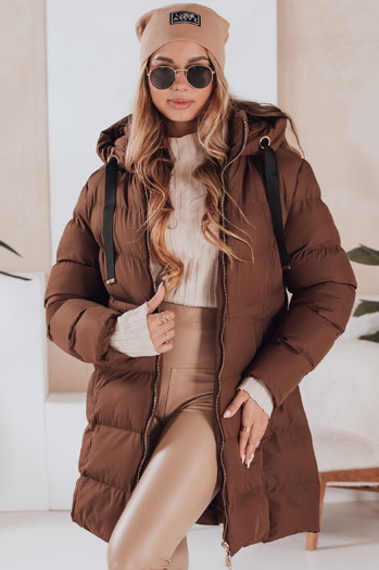 Női télikabát kapucnival GABRIELLE barna Dstreet TY4919 TY4919