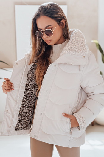 Női WARMMISS steppelt télikabát kapucnival fehér Dstreet TY4922