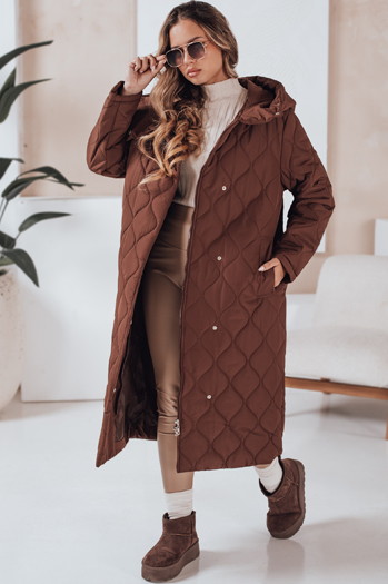 Női télikabát LIKEMIRA steppelt barna Dstreet TY4927
