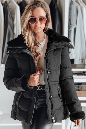 WINTERGIRL női steppelt dzseki fekete Dstreet TY4933