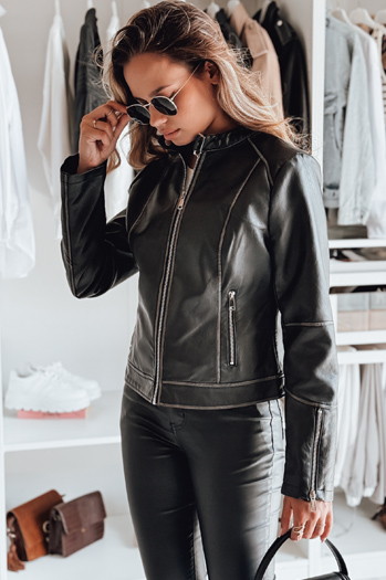 Női bőrdzseki LOVEBIKER fekete Dstreet TY4964 TY4964