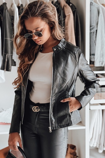 Női bőrdzseki ROCKYLADY fekete Dstreet TY4968 TY4968