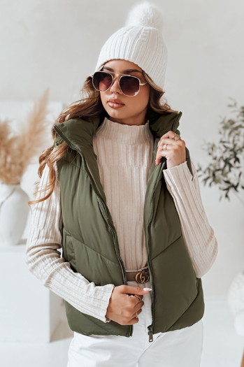 Női steppelt mellény LIKEHUGS zöld Dstreet TY4977