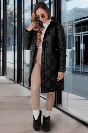 Női téli kabát SNOWVIBE fekete steppelt Dstreet TY4988