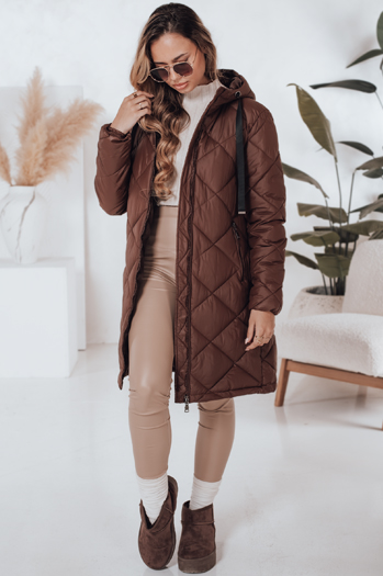 Női téli kabát SNOWVIBE barna steppelt Dstreet TY4989