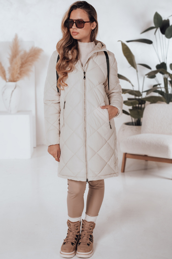 Női télikabát SNOWVIBE világos bézs steppelt Dstreet TY4990