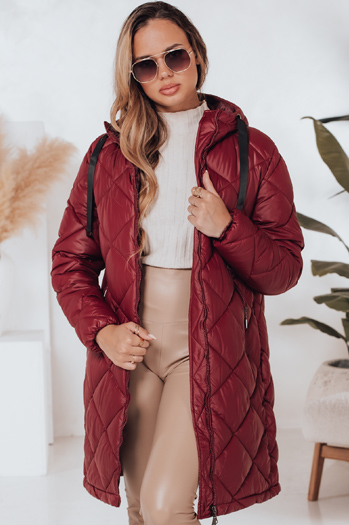 Női télikabát SNOWVIBE bordó steppelt Dstreet TY4996