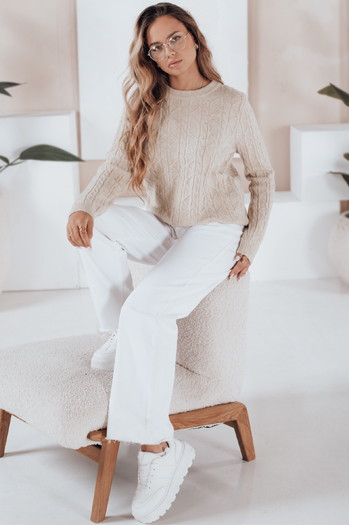 Női BRAVINA pulóver bézs Dstreet MY2529
