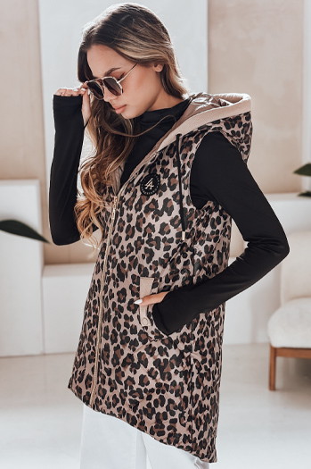 Női steppelt camel ELMERA mellény camel színben Dstreet TY5029