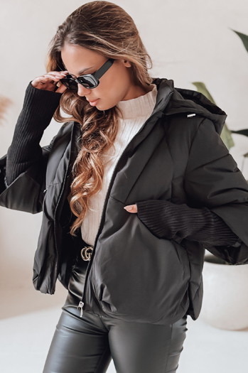 MISSLAYER női télikabát kapucnival fekete Dstreet TY5034
