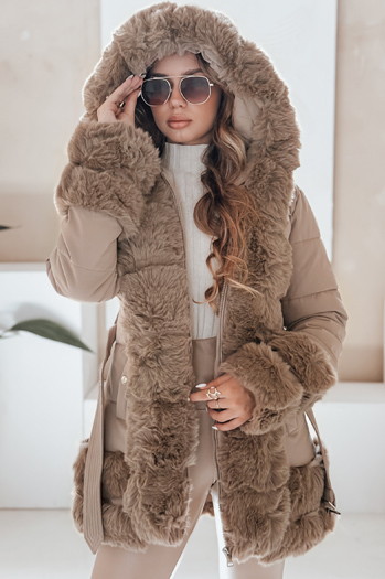 CITYGLANCE női télikabát teveszőrrel Dstreet TY5046 TY5046