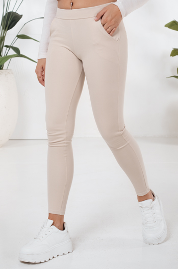 Női leggings bézs színű nadrág Dstreet UY2724