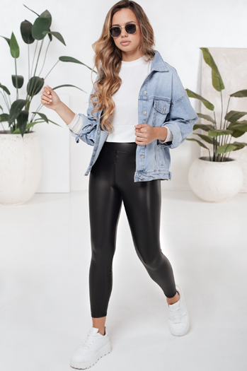 Női öko bőr leggings fekete Dstreet UY2728 UY2728