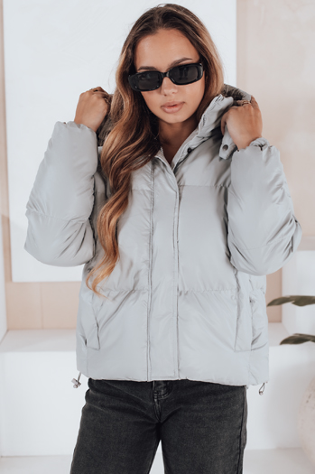 Női átmeneti bőrdzseki COLLAR szürke Dstreet TY5190 TY5190