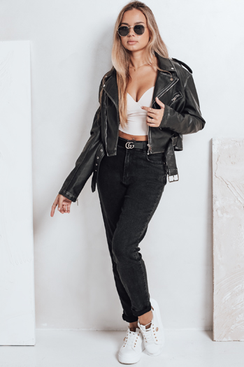 Női mom fit farmer fekete Dstreet UY2779