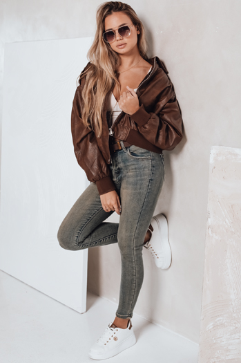 Női skinny farmer övvel kék Dstreet UY2810 UY2810