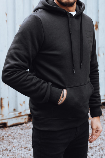 Férfi nyomtatott szigetelt pulóver fekete Dstreet BX5917