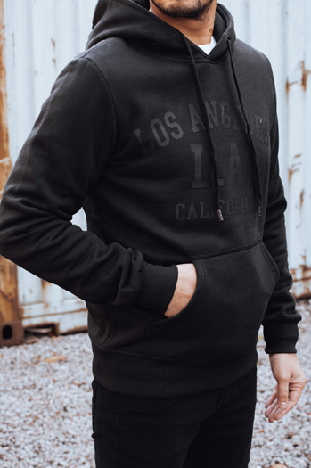 Férfi szigetelt kapucnis melegítőfelső fekete Dstreet BX5918