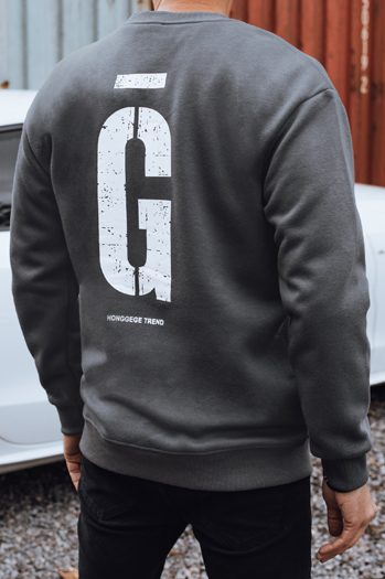 Férfi nyomtatott grafit pulóver Dstreet BX5921