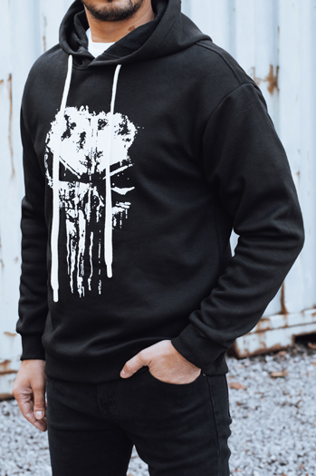 Férfi nyomtatott szigetelt pulóver fekete Dstreet BX5927