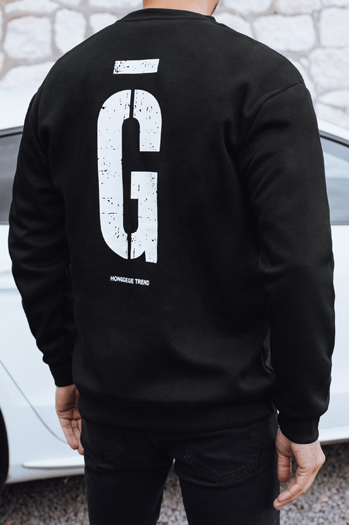 Férfi grafit fekete pulóver Dstreet BX5930