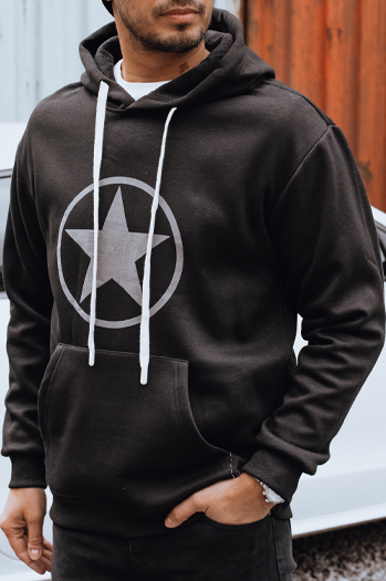 Férfi fekete pulóver Dstreet BX5932