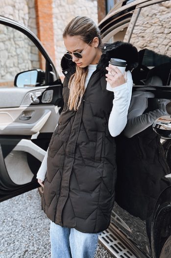 Kamizelka damska pikowana czarna Dstreet TY5262