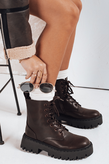 Női szigetelt papucsok barna Dstreet ZY1206 ZY1206