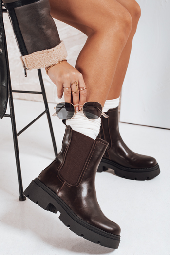 Női barna csizma Dstreet ZY1208 ZY1208