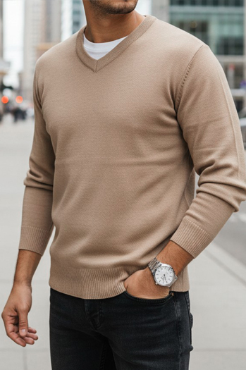 Férfi teve színű pulóver Dstreet WX2318