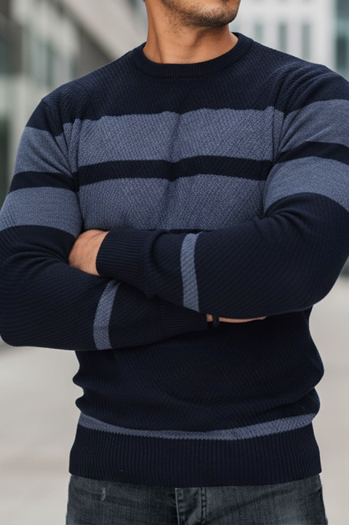 Férfi sötétkék pulóver Dstreet WX2330