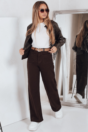 Széles szárú farmernadrág barna Dstreet UY2842