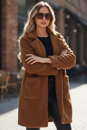 Női télikabát mackó szőrme barna Dstreet NY0752z