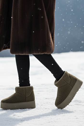 Női szövet hócsizma szőrmével zöld Dstreet ZY1254 ZY1254