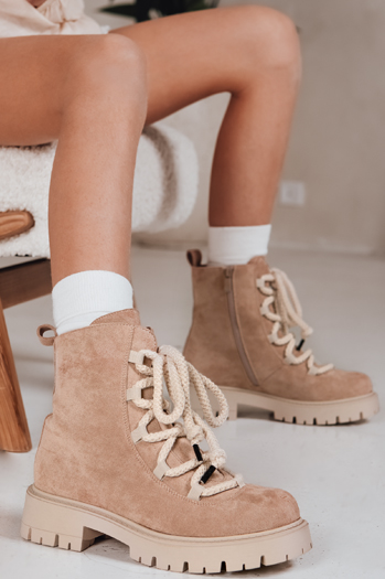 Női fűzős papucsok bézs Dstreet ZY1263 ZY1263