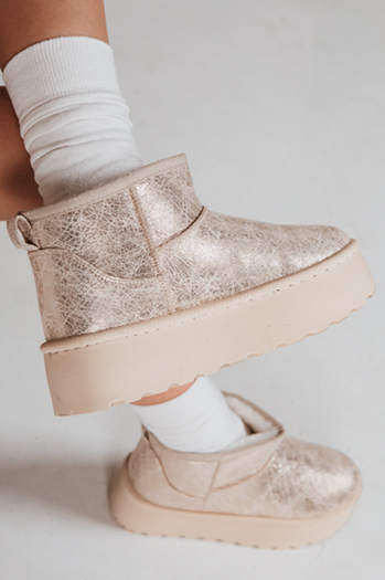 Női szarvasbőr hócsizma bézs Dstreet ZY1293 ZY1293