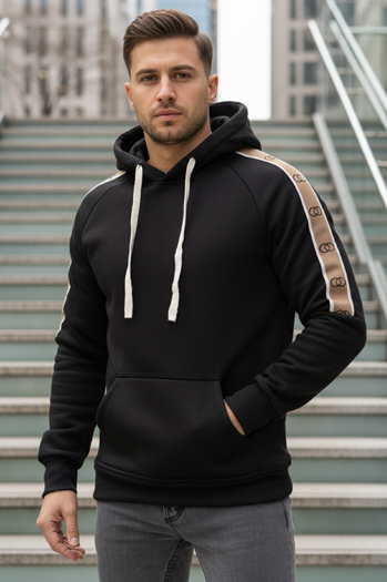 Férfi kapucnis pulóver fekete Dstreet BX5941