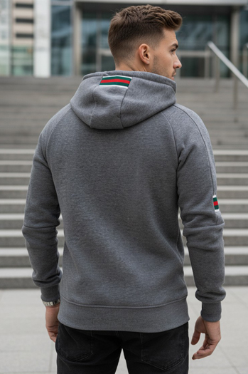 Férfi szürke kapucnis pulóver Dstreet BX5942