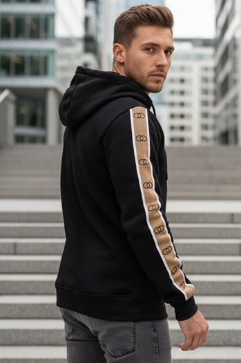 Férfi kapucnis pulóver fekete Dstreet BX5944