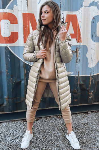 Női steppelt télikabát LESSI bézs Dstreet TY5523 TY5523