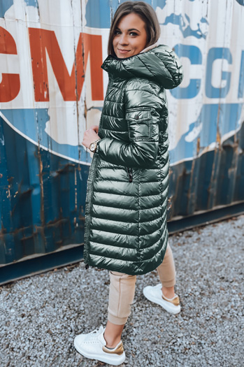 Női steppelt télikabát LESSI zöld Dstreet TY5524 TY5524